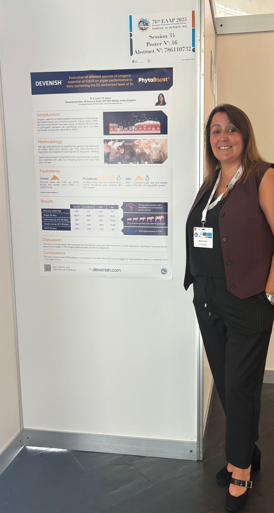 Dr. Marian Scott, part of Devenish team presenting research at EAAP Annual Meeting